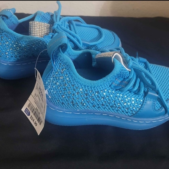 Blue Sparkly Sneakers - Picture 1 of 2